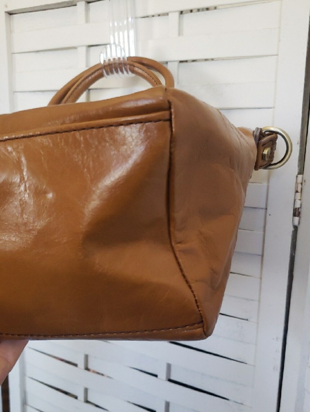 HOBO Tan Leather Top-Handle Satchel - Picture 3 of 6